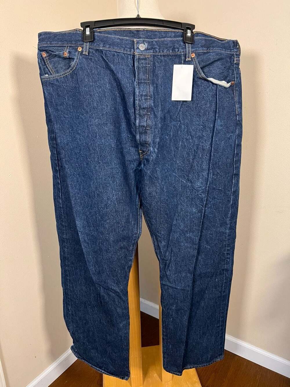 Levi's 501 Original Fit Men's Button Fly Jeans Dark Wash W48 L32
